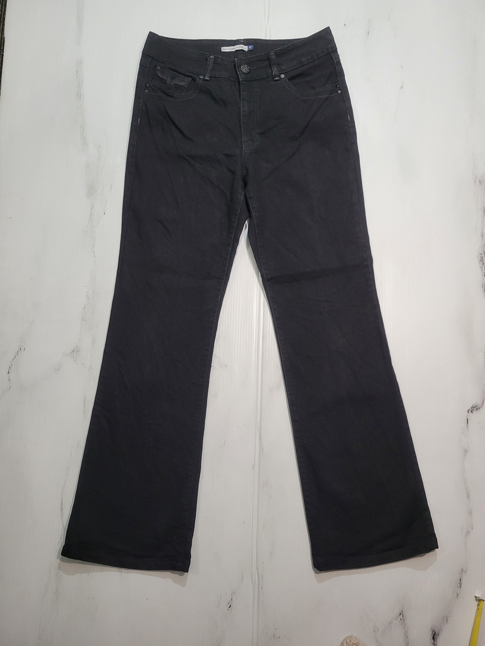 Bandolino Blu Womens 10 Black Bootcut Stretch Denim Jeans Pants Classic Fit